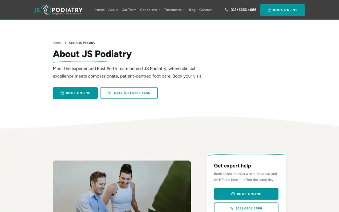 JS Podiatry about page