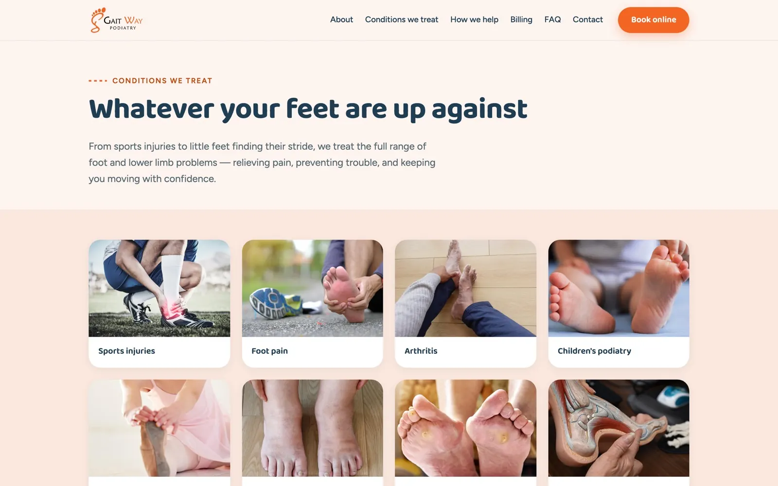 Gait Way Podiatry conditions overview page